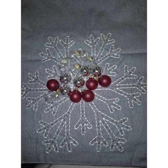 15-Piece Christmas Bauble Set With Red & Clear Ornaments For Craft & Decor Proje - Picture 1 of 7